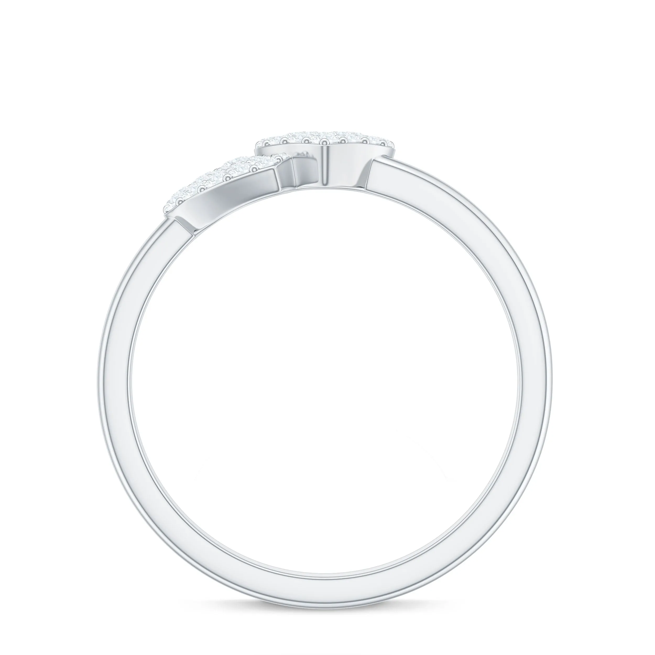 0.25 CT Natural Diamond Twin Heart Promise Ring in Illusion Setting