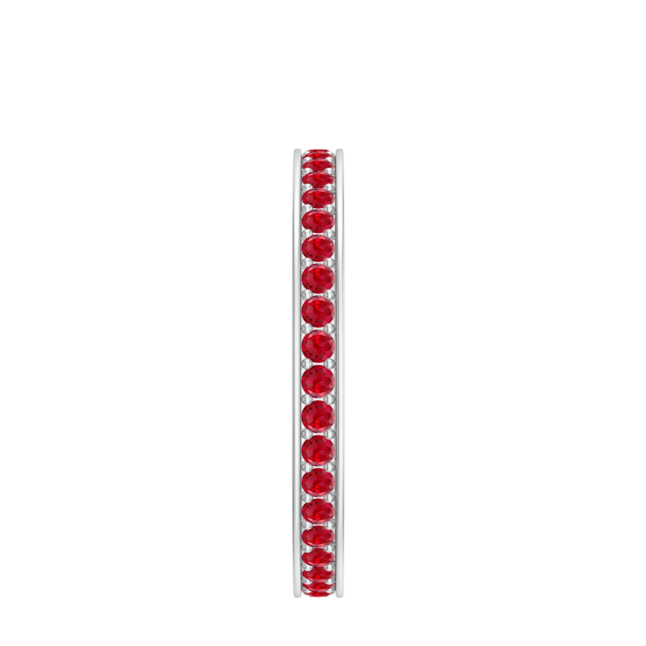 1 CT Lab-Created Ruby Eternity Band Ring with Moissanite