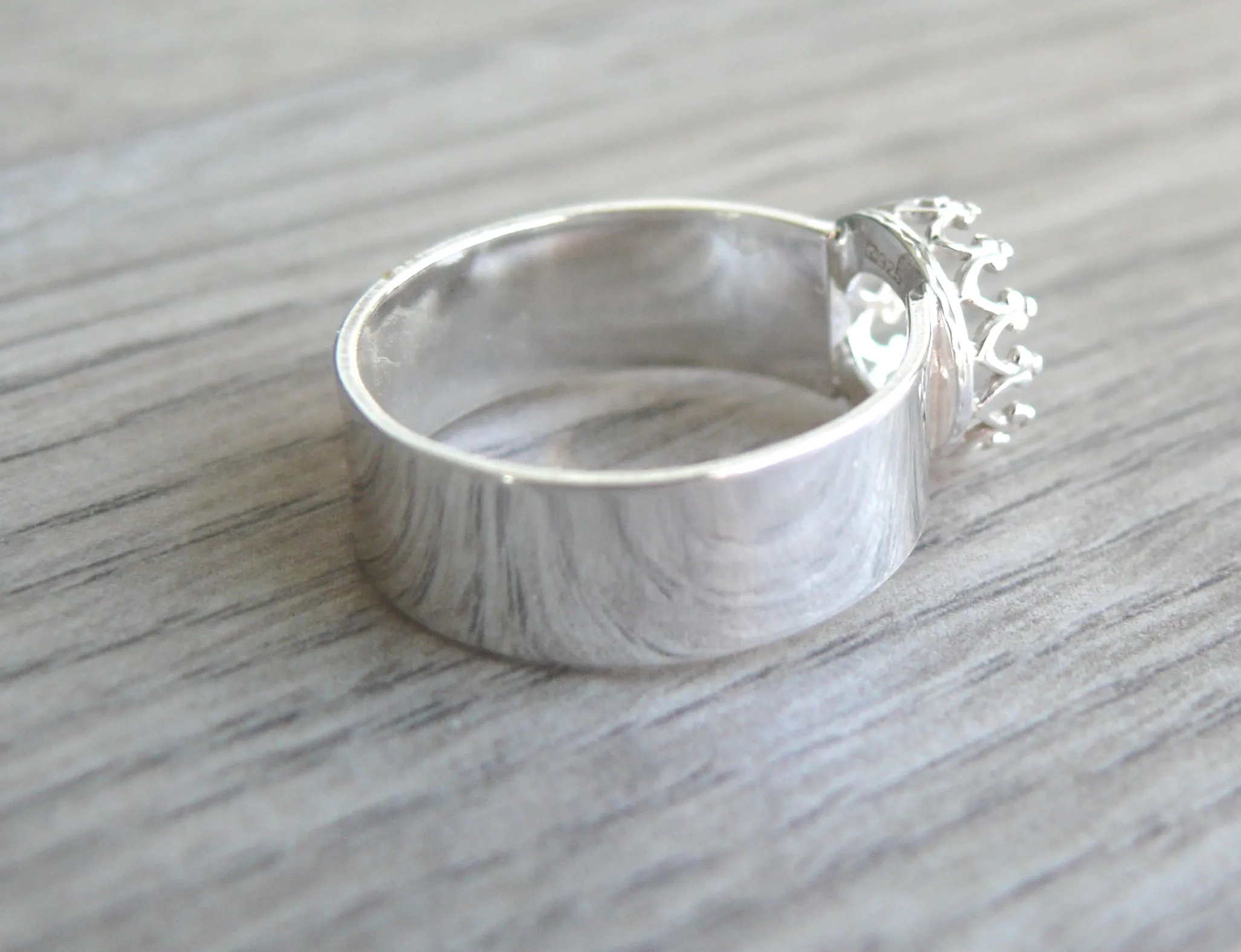 10mm Crown Ring Blank Wide Band