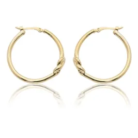 14k Gold Knot Hoop Earrings