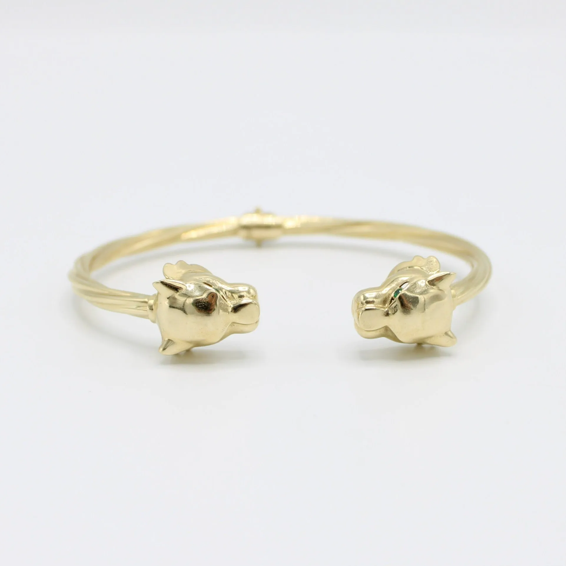 14K Panther Bangle Yellow Gold