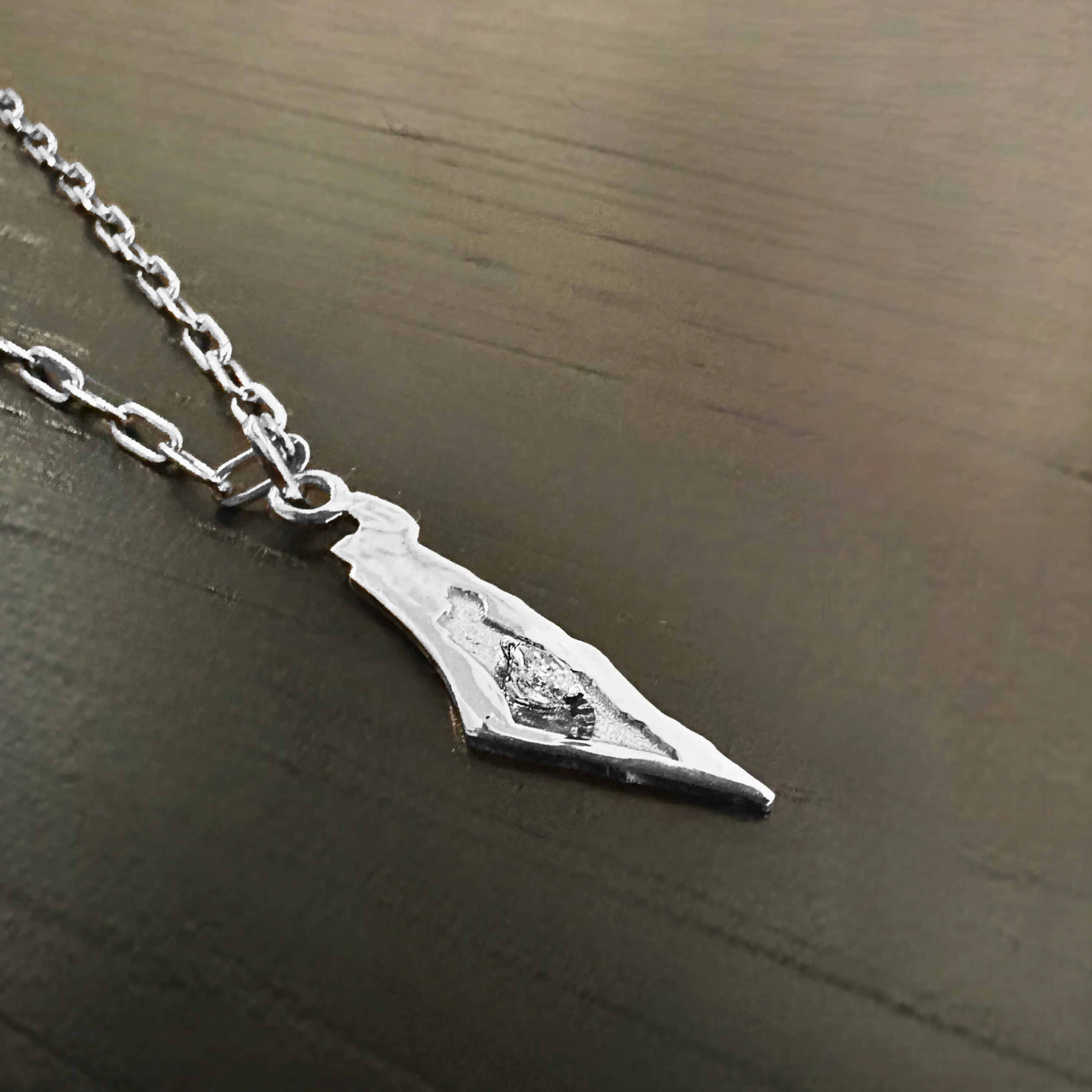 14k Solid Gold Israel Diamond Pendant