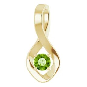14K Yellow 4 mm Round Natural Peridot Pendant