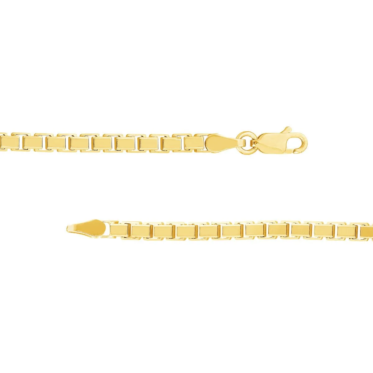 14K Yellow Gold 3.40mm Box Chain Bracelet