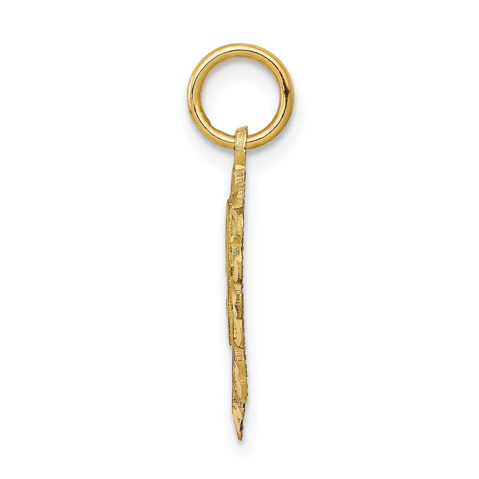 14k Yellow Gold 50 in Heart Charm Pendant