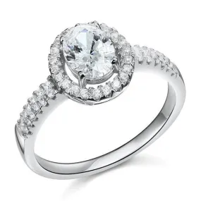 1.5 Carat Created Zirconia Engagement Sterling 925 Silver Ring MJXFR8022