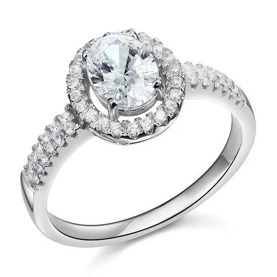 1.5 Carat Created Zirconia Engagement Sterling 925 Silver Ring MJXFR8022