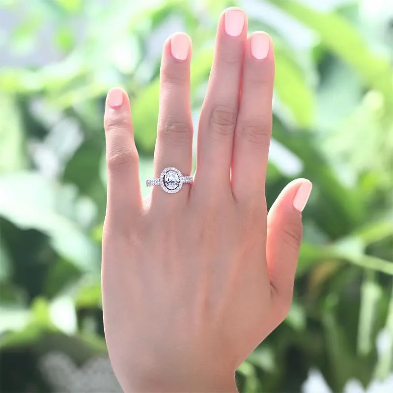 1.5 Carat Created Zirconia Engagement Sterling 925 Silver Ring MJXFR8022
