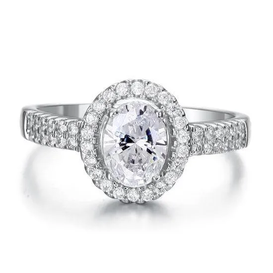 1.5 Carat Created Zirconia Engagement Sterling 925 Silver Ring MJXFR8022