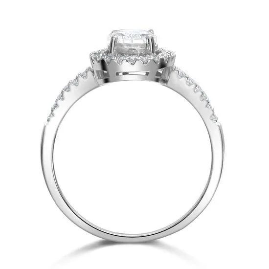 1.5 Carat Created Zirconia Engagement Sterling 925 Silver Ring MJXFR8022