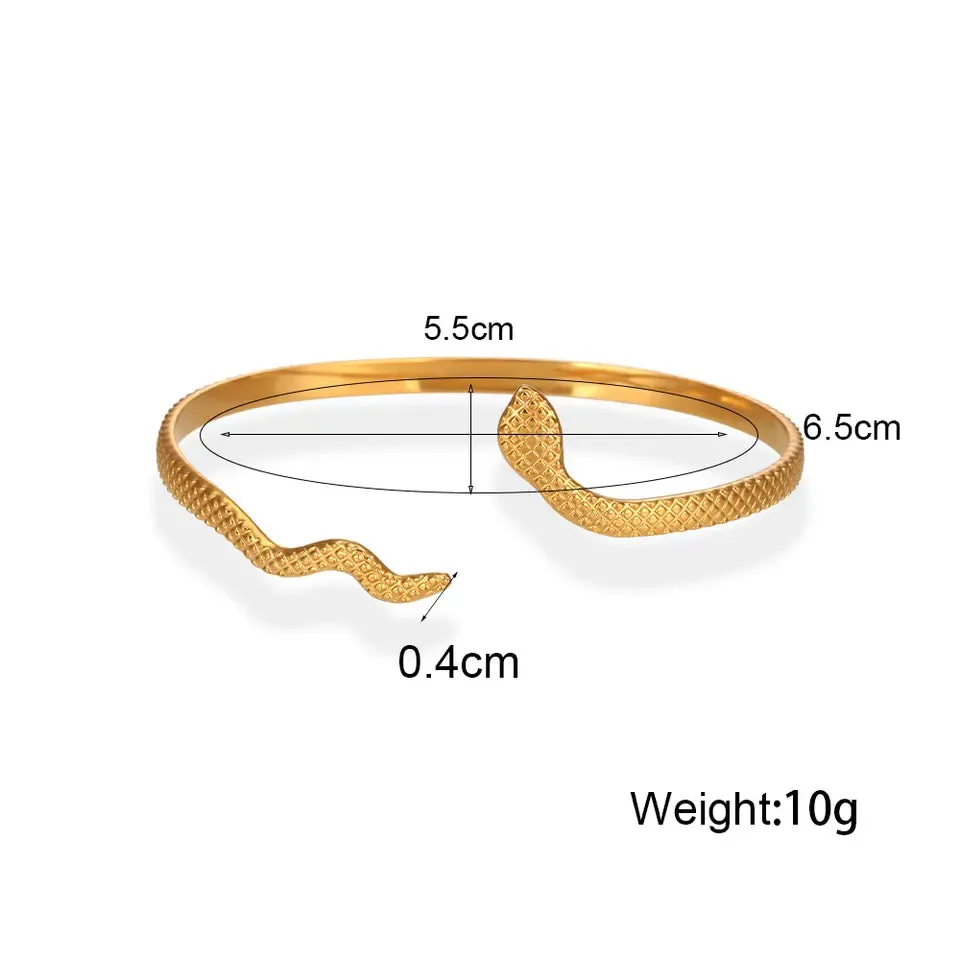 18k Gold-Filled Open Snake Bangle