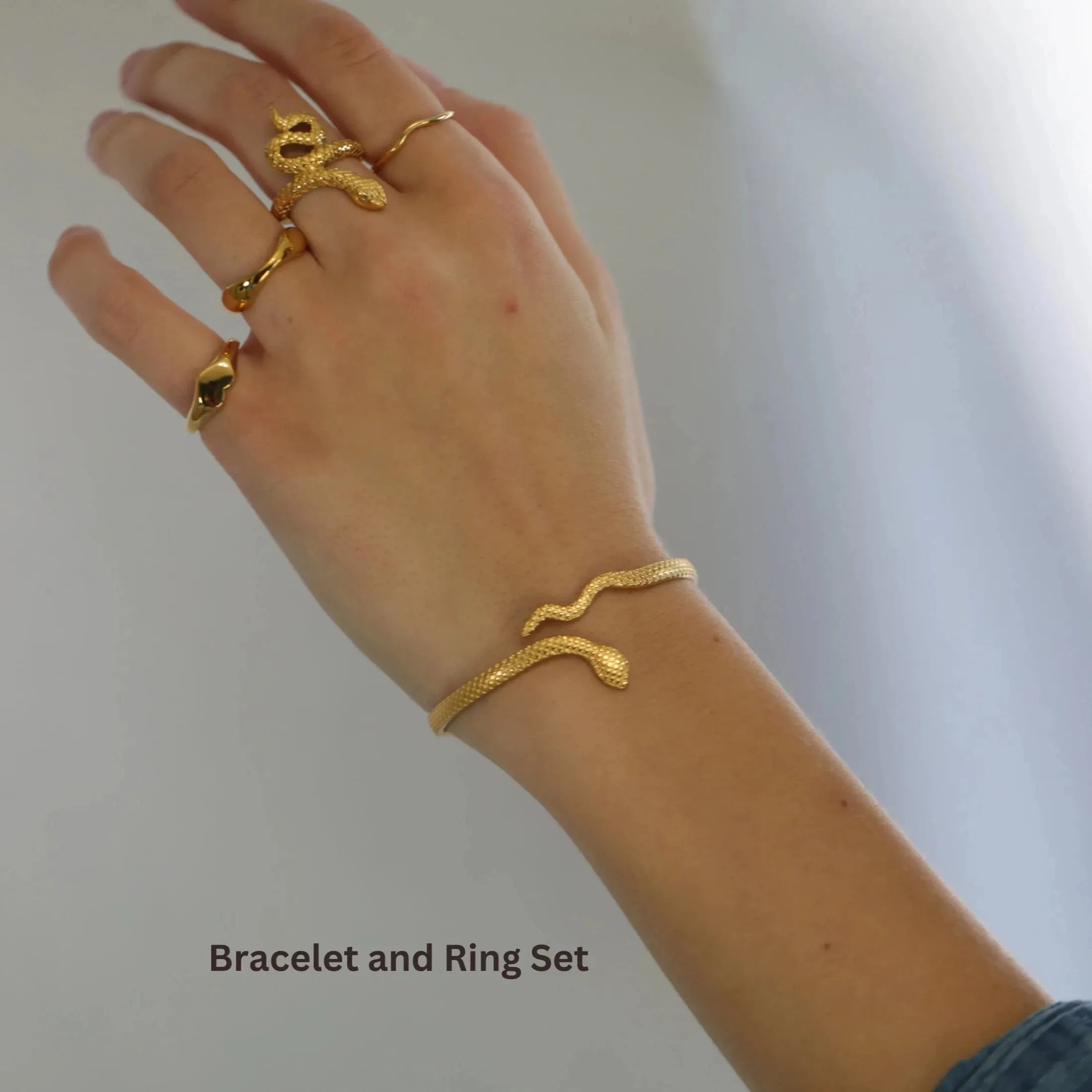 18k Gold-Filled Open Snake Bangle