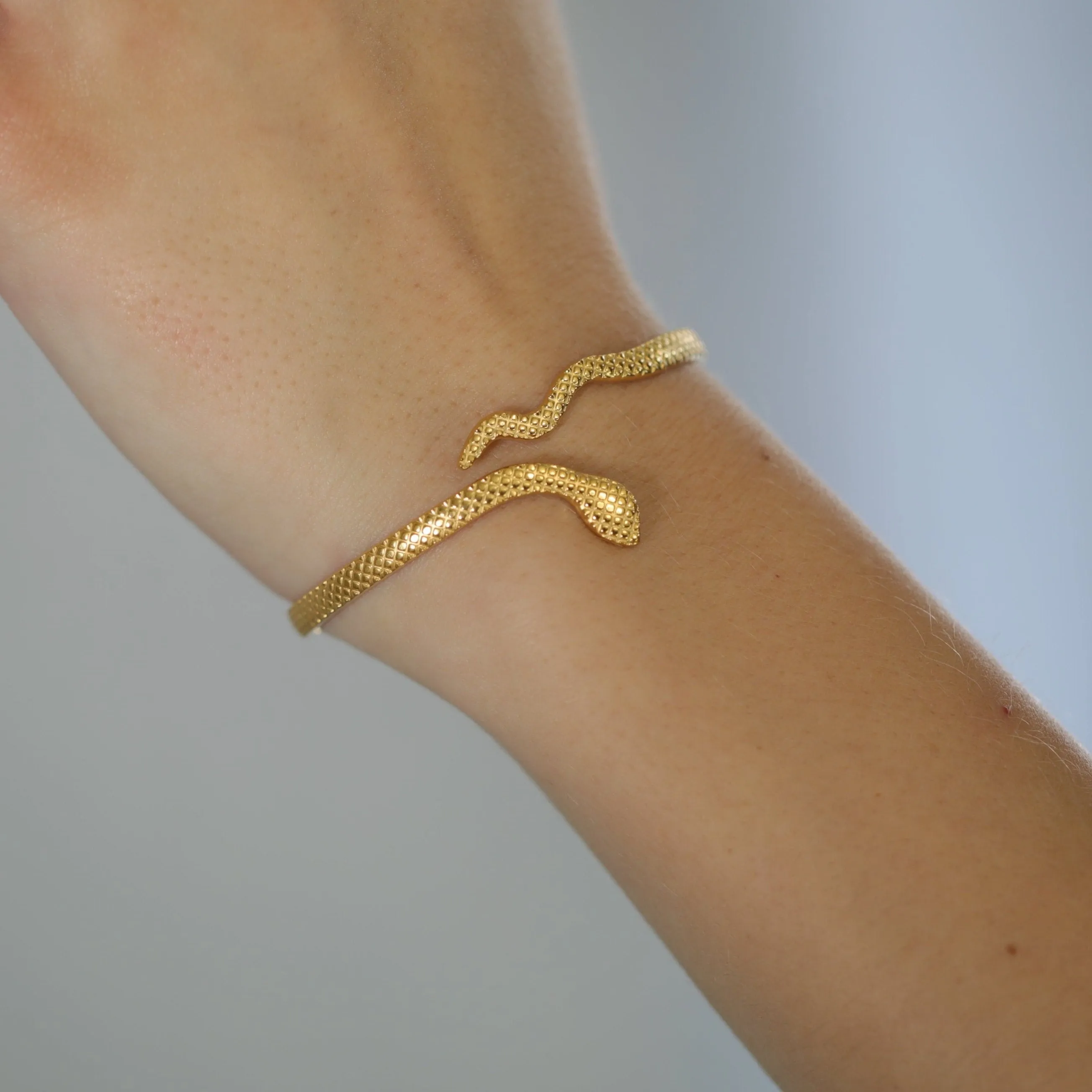 18k Gold-Filled Open Snake Bangle