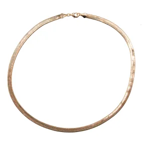 18k Gold Flat Chain Choker 5mm