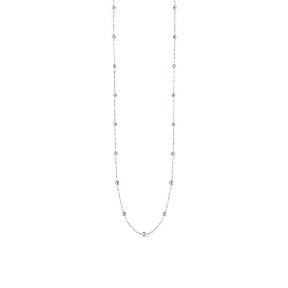 18k White Gold Diamonds by the Inch Necklace