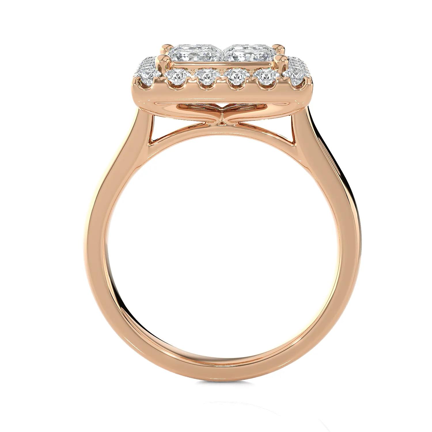 2 ctw Princess-Cut Lab Grown Diamond Halo Engagement Ring