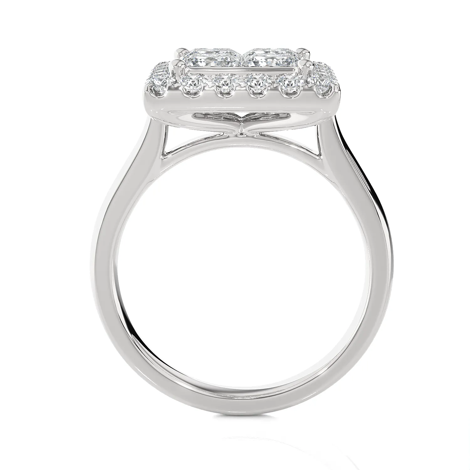 2 ctw Princess-Cut Lab Grown Diamond Halo Engagement Ring