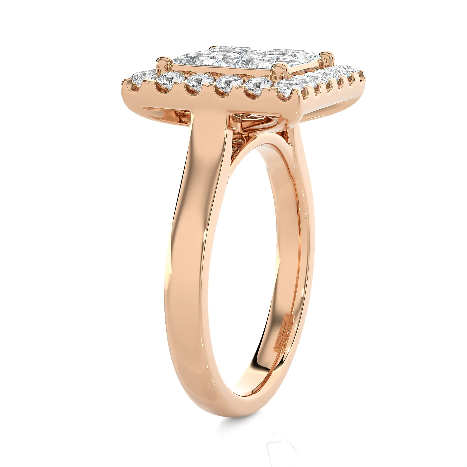 2 ctw Princess-Cut Lab Grown Diamond Halo Engagement Ring