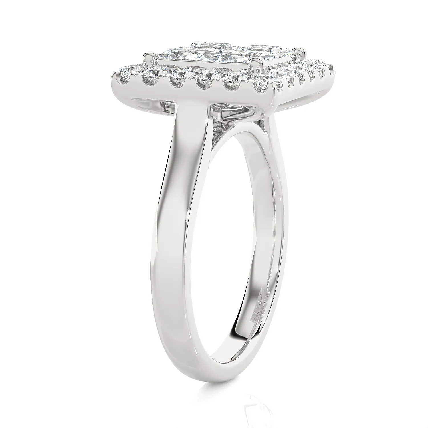 2 ctw Princess-Cut Lab Grown Diamond Halo Engagement Ring