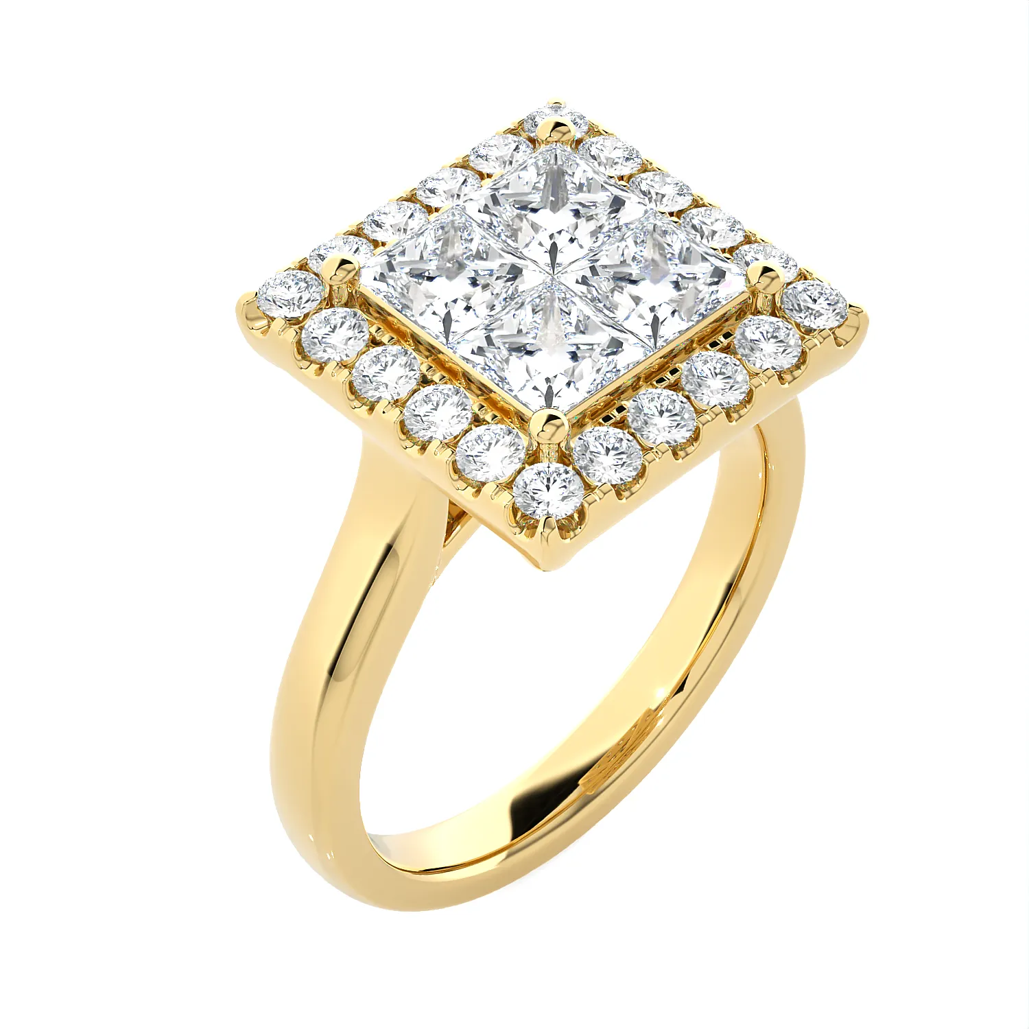 2 ctw Princess-Cut Lab Grown Diamond Halo Engagement Ring