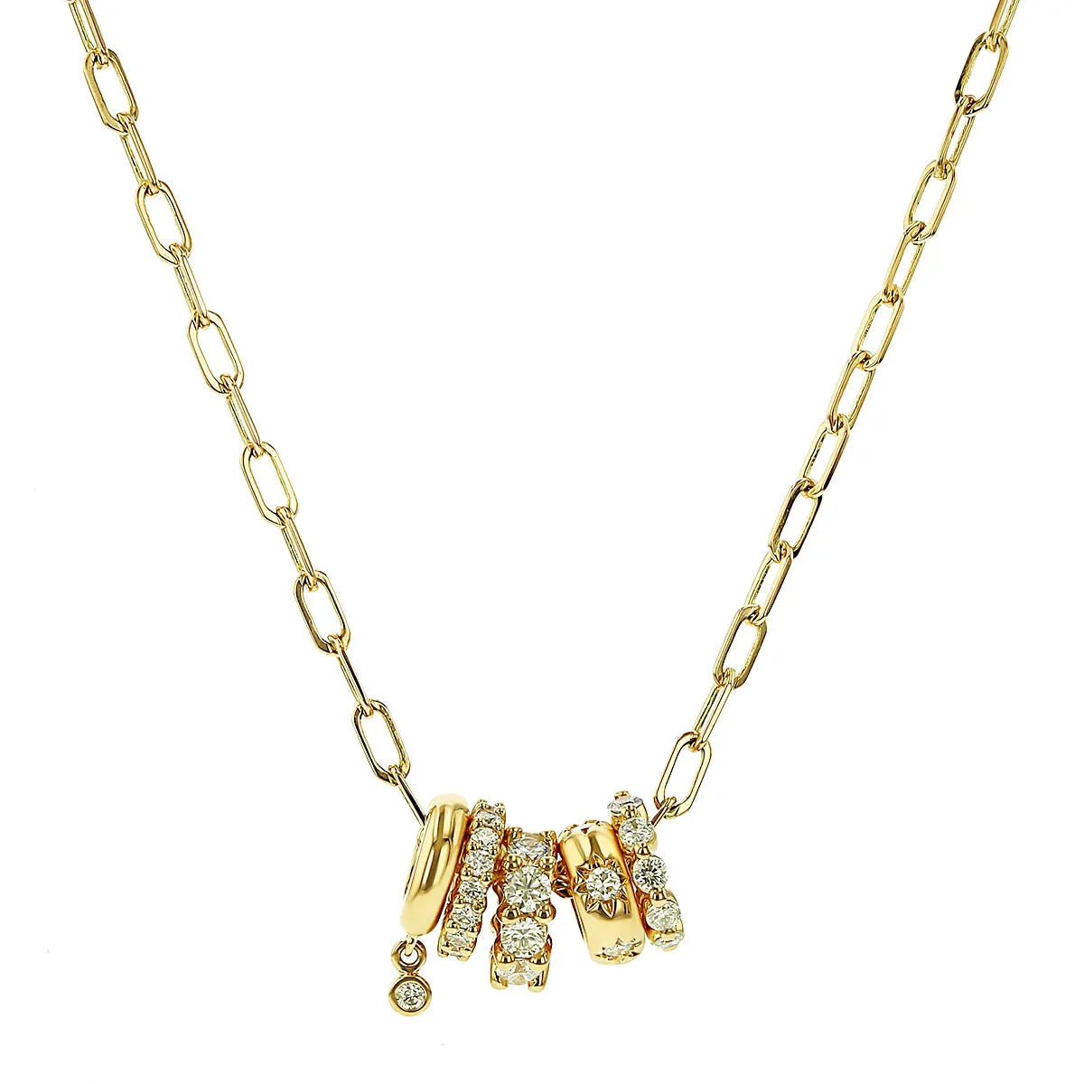 5 Ring Charm Necklace