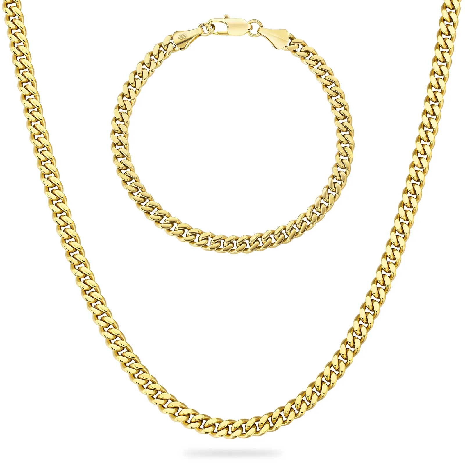5mm 14K Gold/White Gold Flat Cuban Curb Bracelet