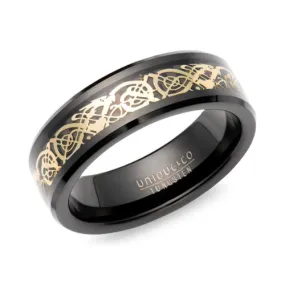 7mm Black Carbon Fibre Tungsten Ring