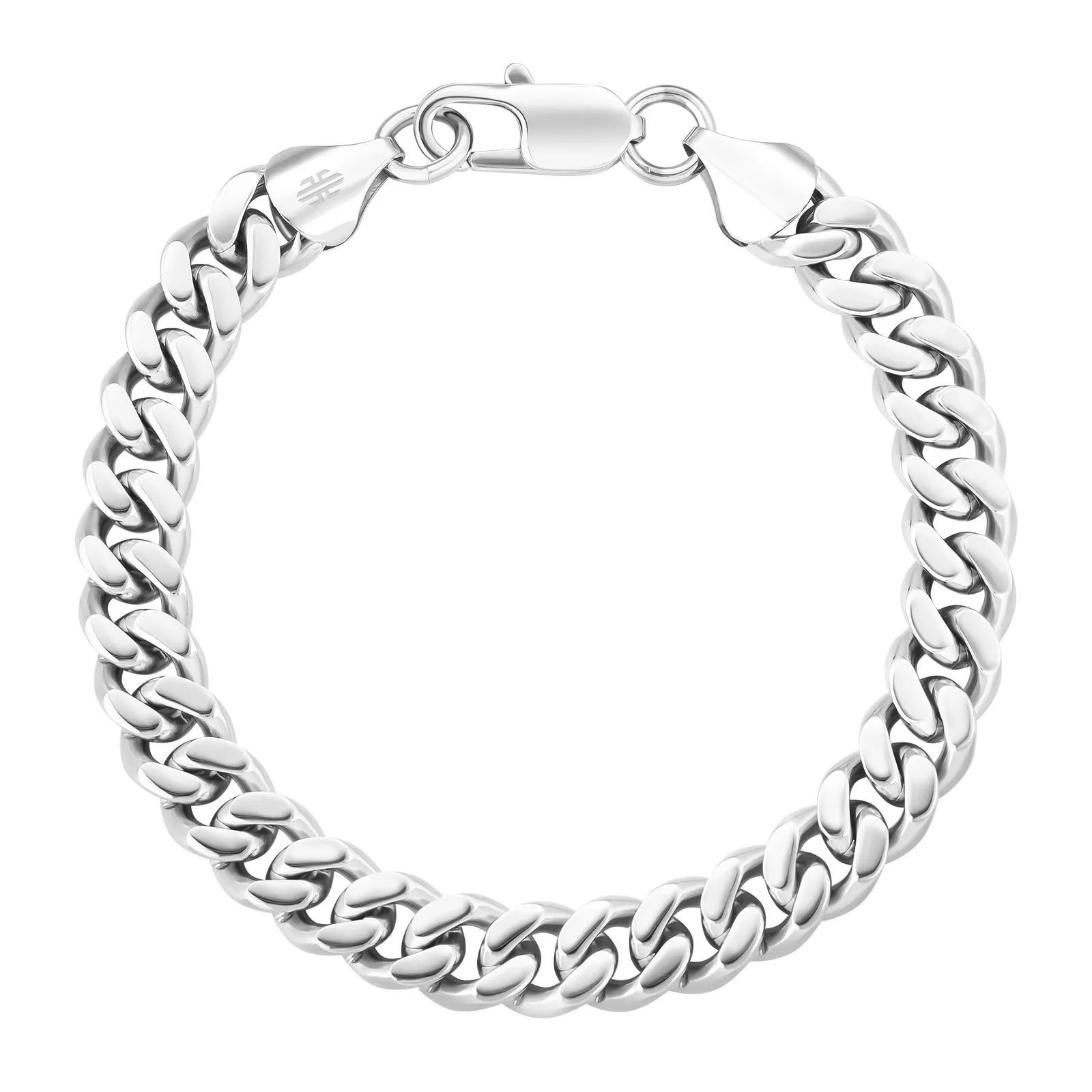 9mm 14K Gold/White Gold Flat Cuban Curb Bracelet