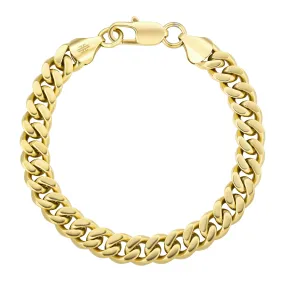9mm 14K Gold/White Gold Flat Cuban Curb Bracelet