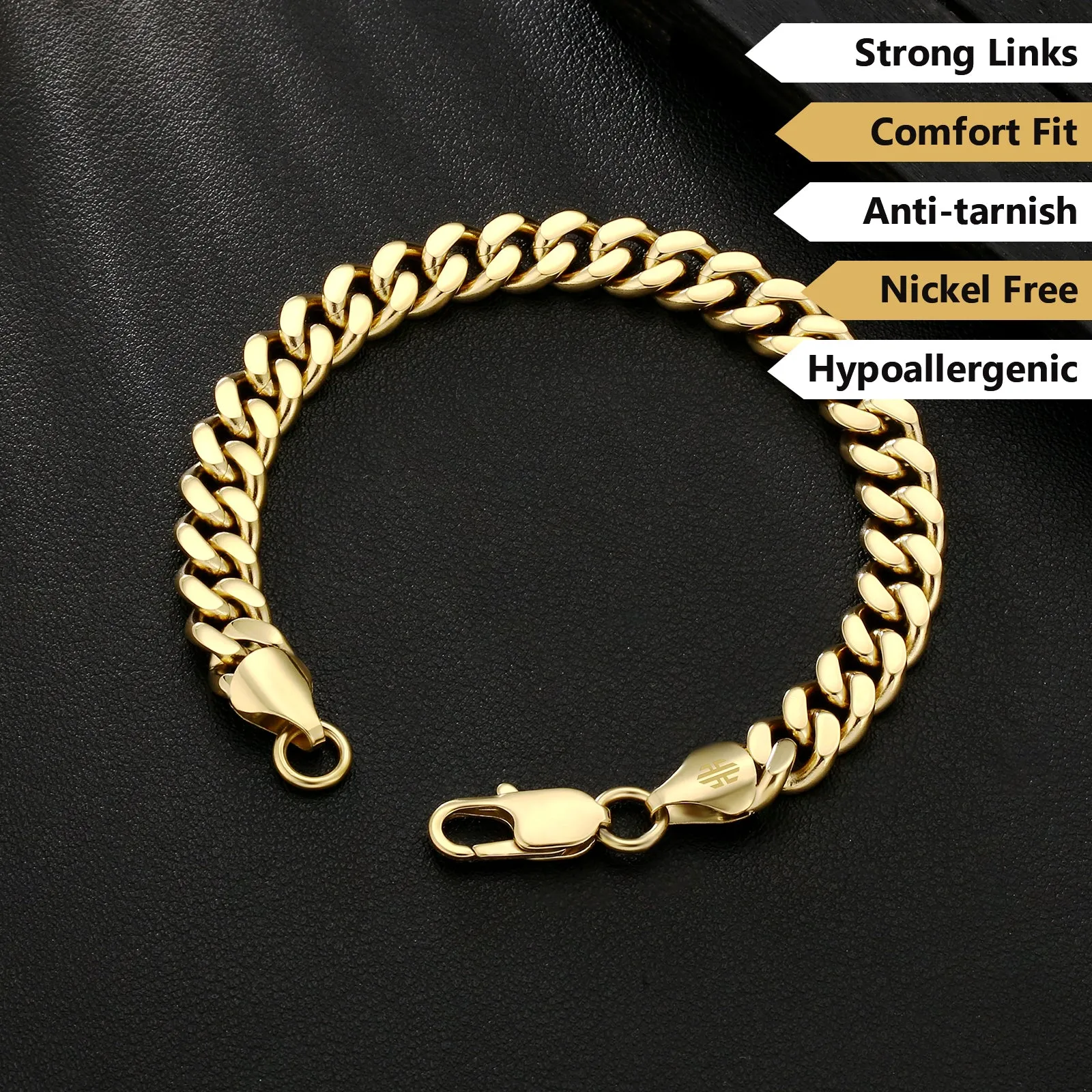 9mm 14K Gold/White Gold Flat Cuban Curb Bracelet