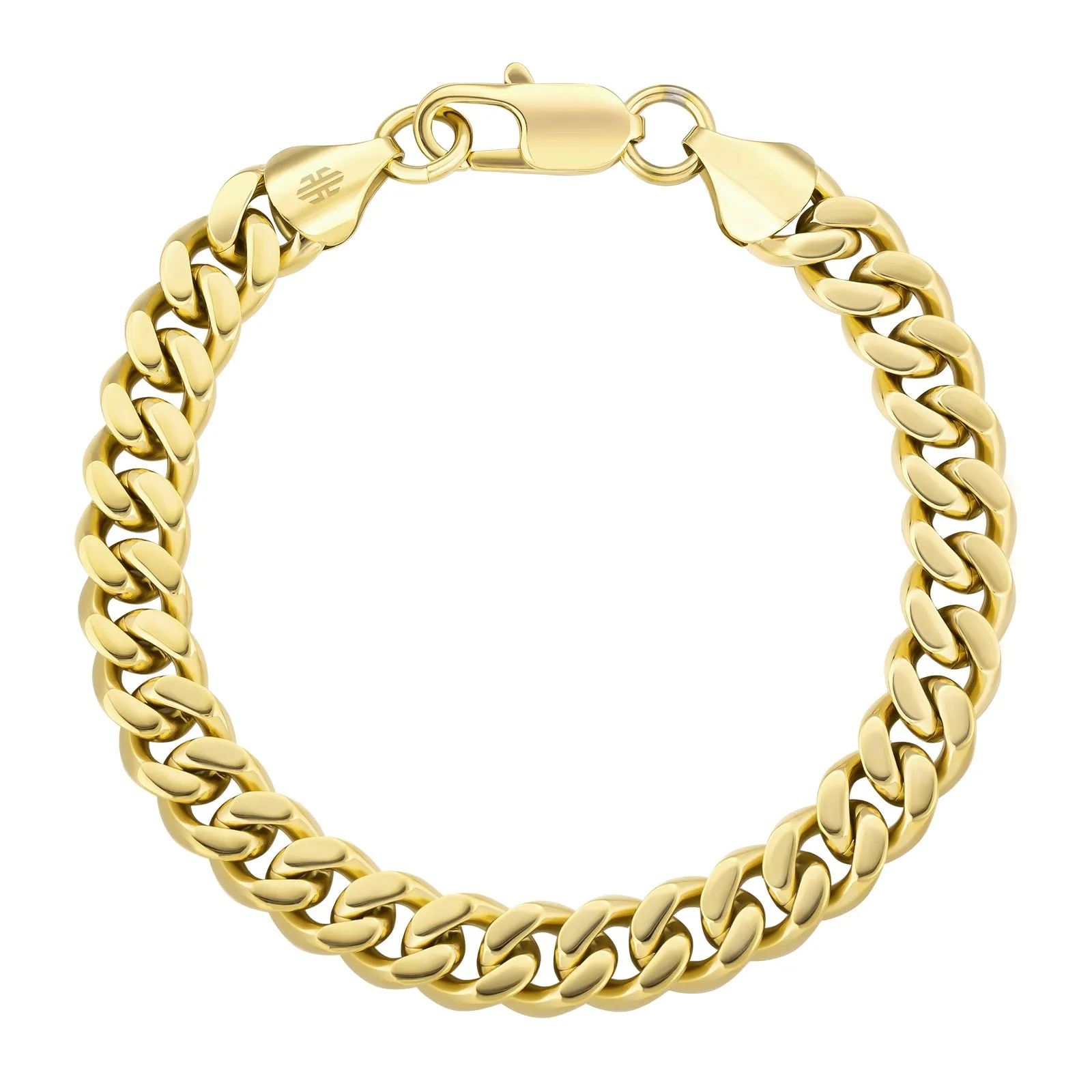 9mm 14K Gold/White Gold Flat Cuban Curb Bracelet
