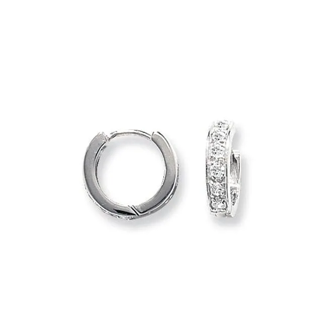 Acotis Silver Earrings Hinged Zirconias G5216