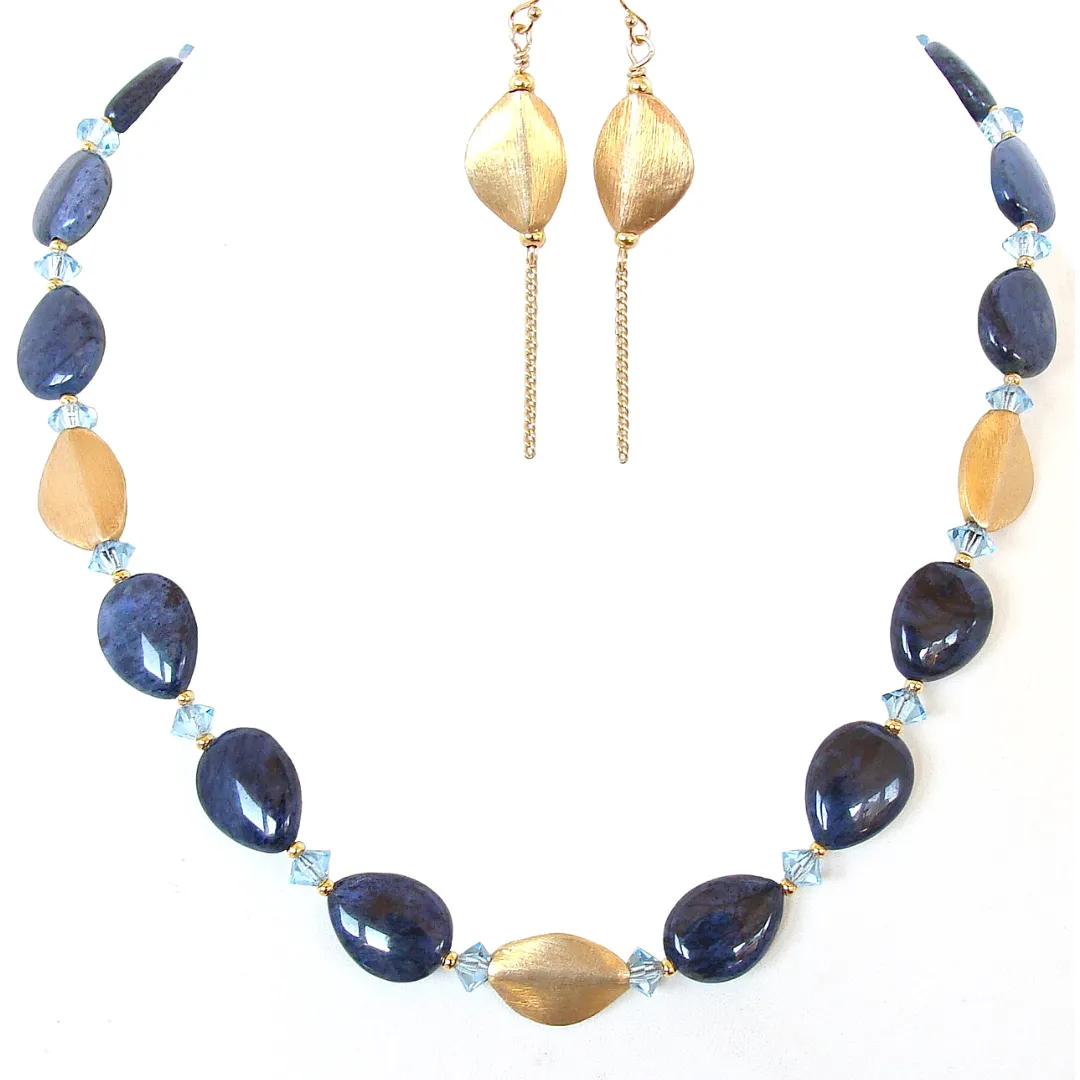 Addison: Blue and Gold Necklace Set