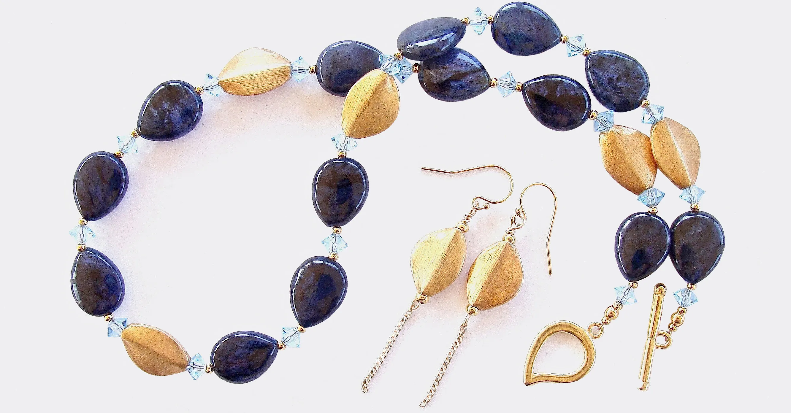 Addison: Blue and Gold Necklace Set