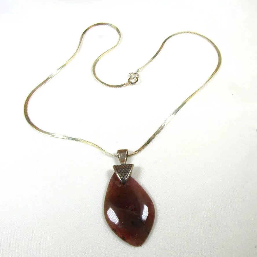 American Jasper Gemstone Pendant Necklace