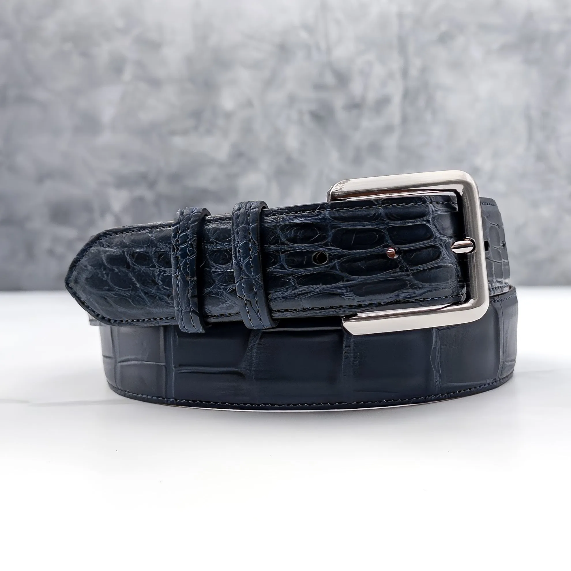 American Matte Alligator Belt One Piece: Navy