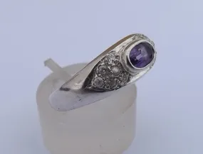 Amethyst & Sterling Silver Ring (size 8)