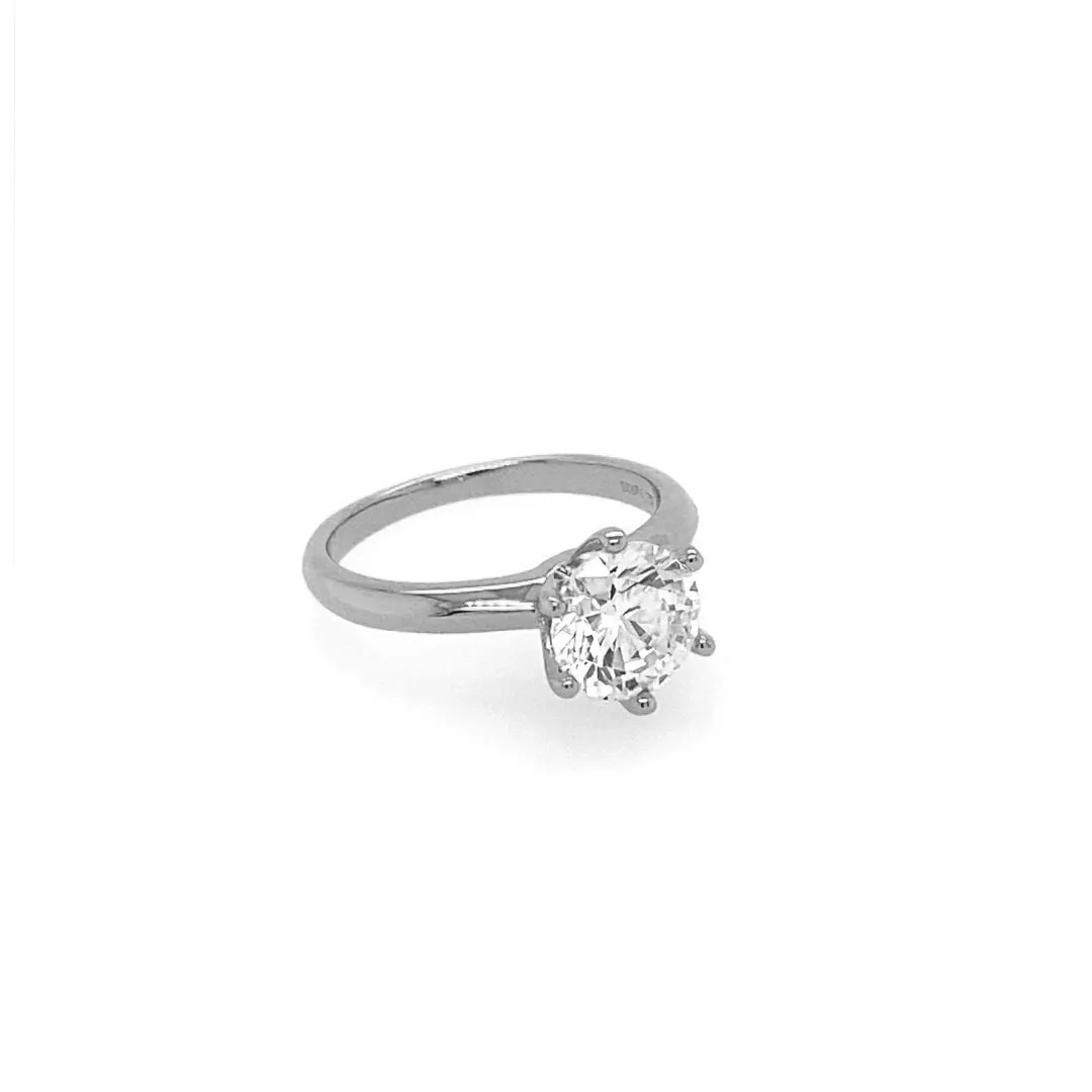 Anna Zuckerman Sterling Silver 6-Prong 1ct CZ Solitaire Ring, Size 7 (97703)