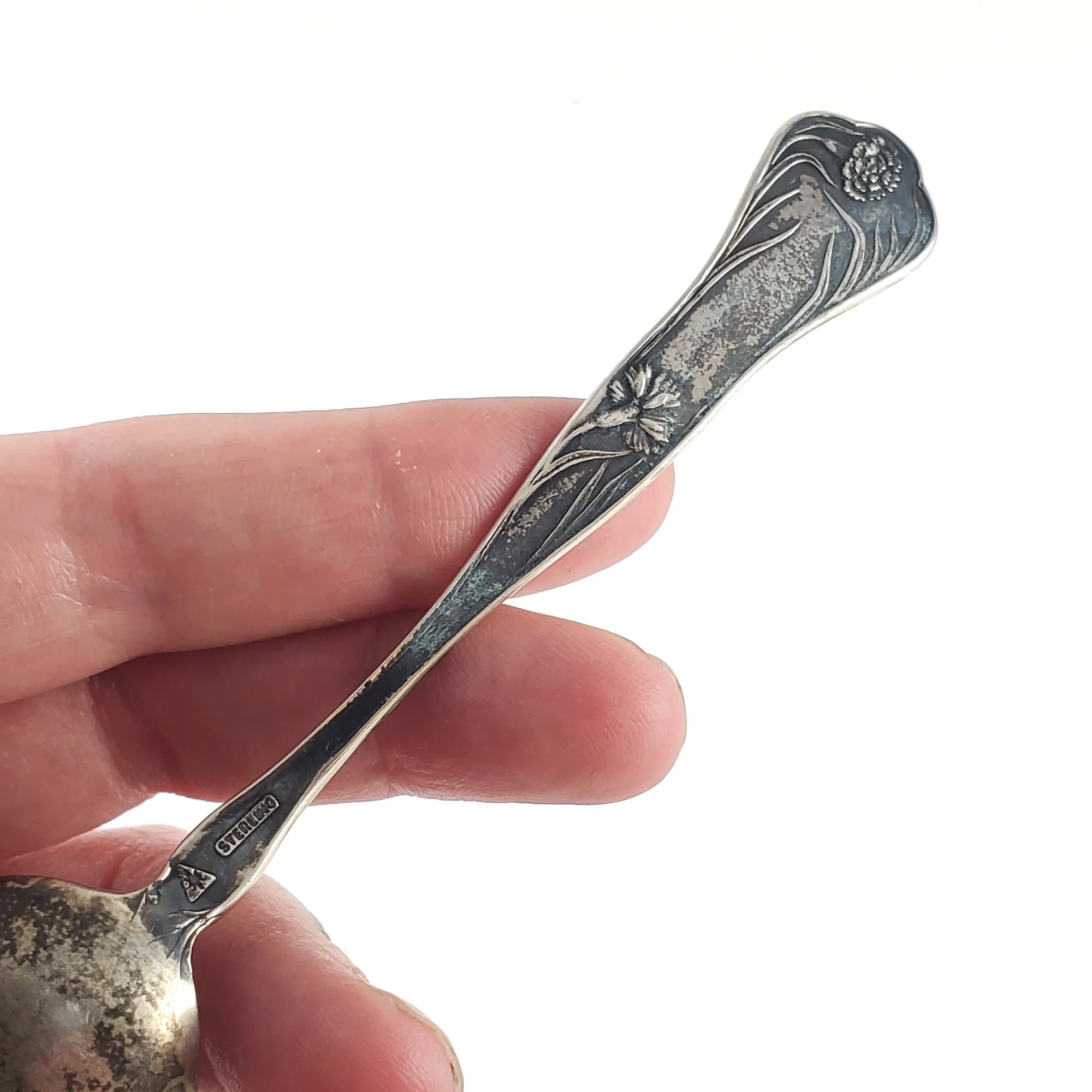 Antique Sterling Silver Floral IV Spoon Ring - Made to Order