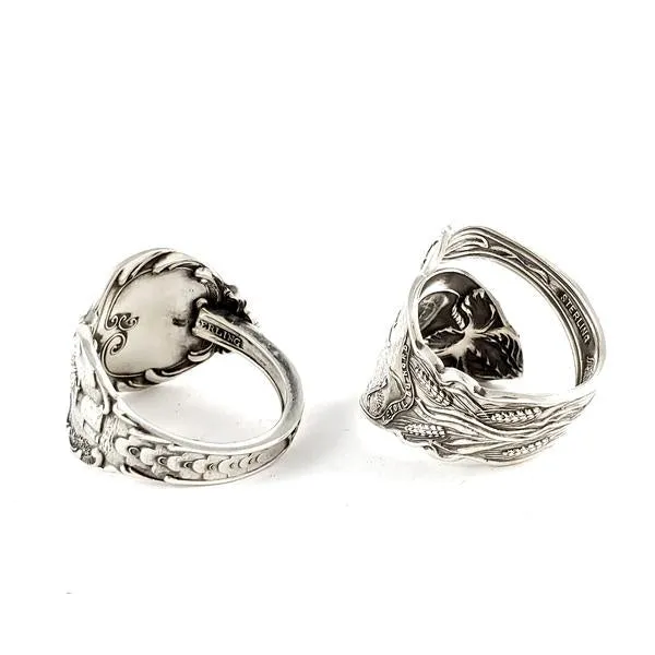 Antique Sterling Silver Floral IV Spoon Ring - Made to Order