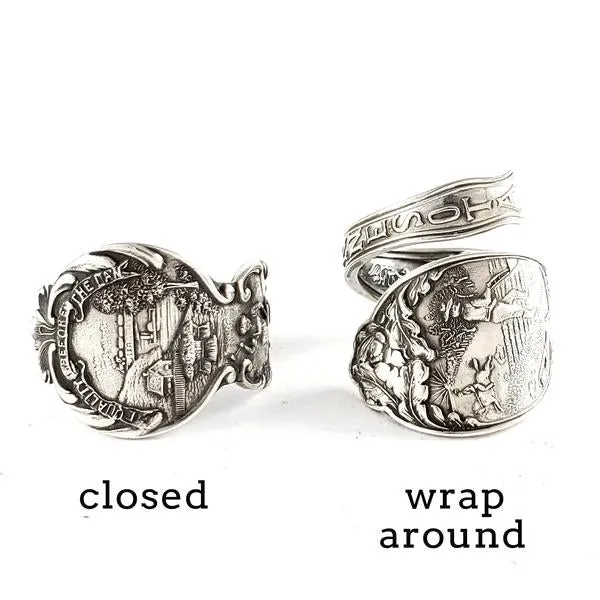 Antique Sterling Silver Floral IV Spoon Ring - Made to Order