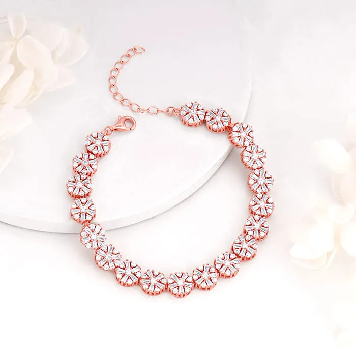 Anushka Sharma Rose Gold Studded Flower Bracelet