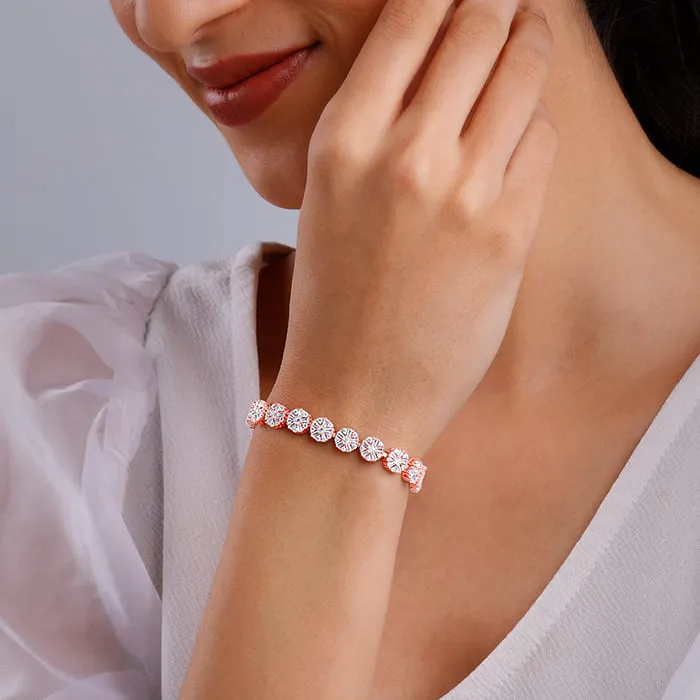 Anushka Sharma Rose Gold Studded Flower Bracelet