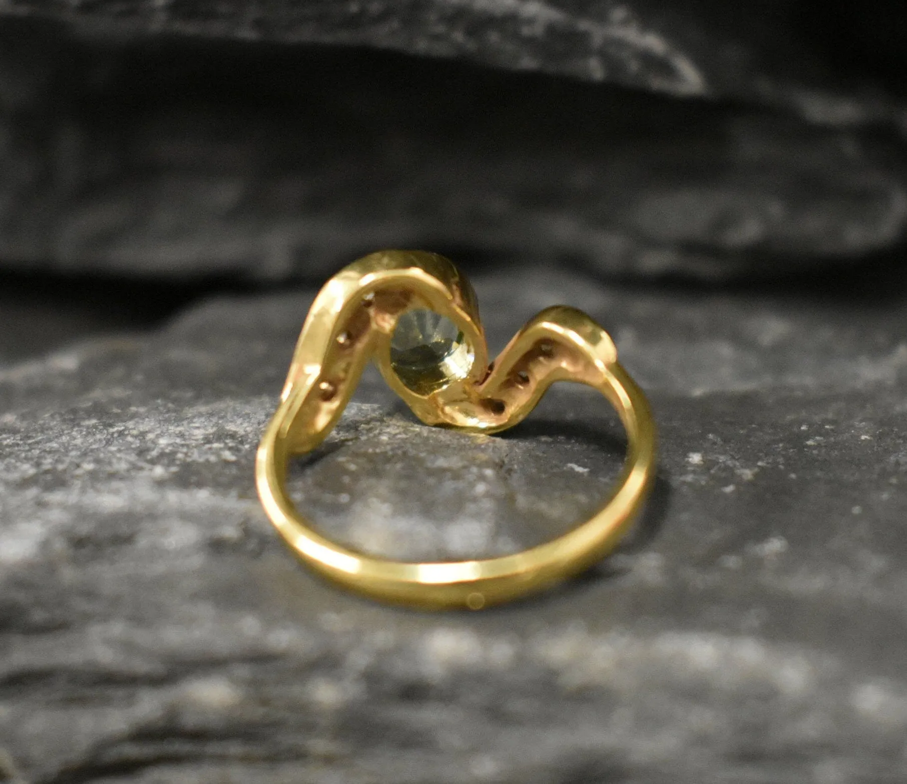 Aquamarine Gold Ring - Oval Aquamarine Ring - Vintage Aqua Ring