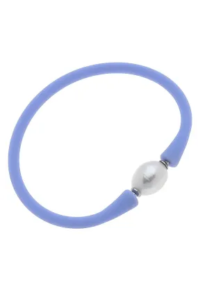 Bali Freshwater Pearl Silicone Bracelet - Lilac