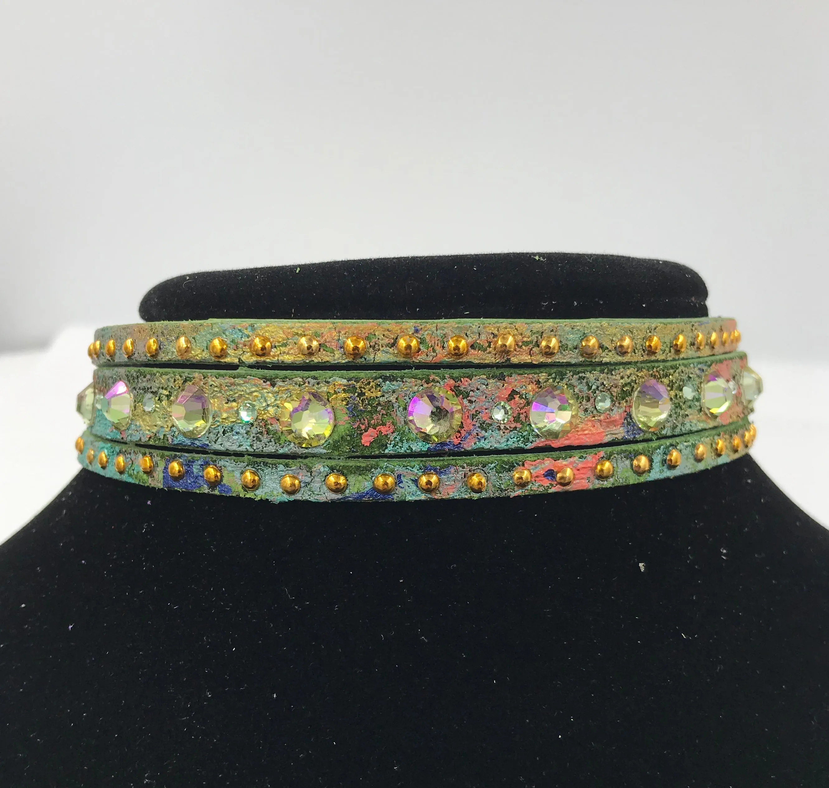 Big Stone Triple Treat - Bracelet/Choker/Boot Cuff - "Summer Romance"
