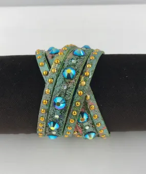 Big Stone Triple Treat Bracelet/Choker/Boot Cuff - "The Caribbean"