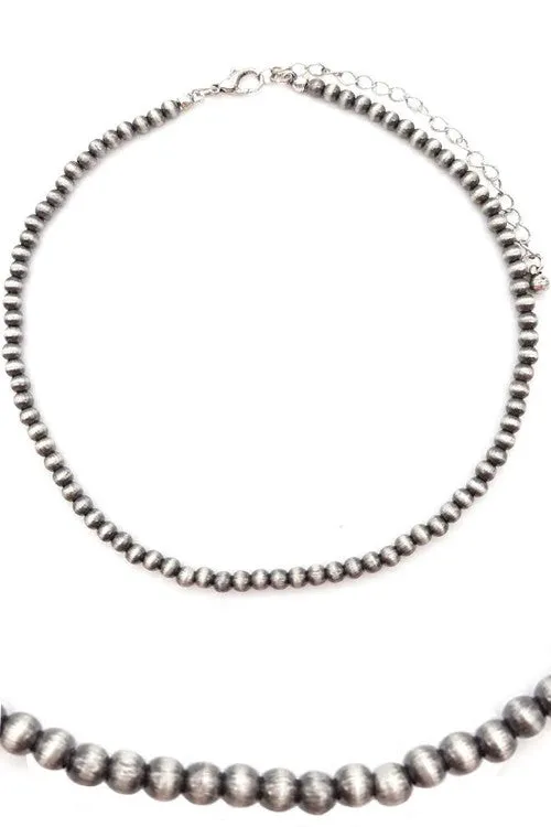 BIRCH NAVAJO PEARL BEAD CHOKER NECKLACE