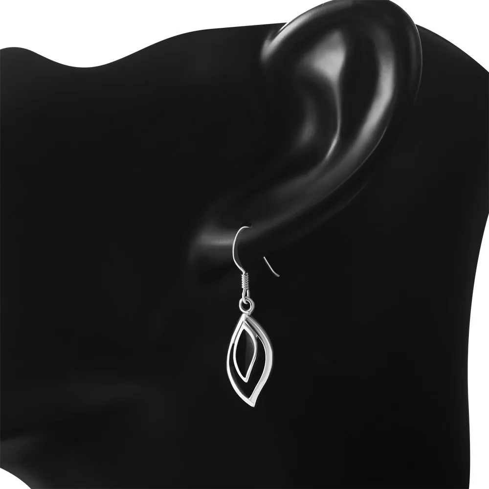 Black Onyx Drop Silver Earrings