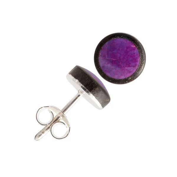Black Wood Studs with Stone Powder Inlay